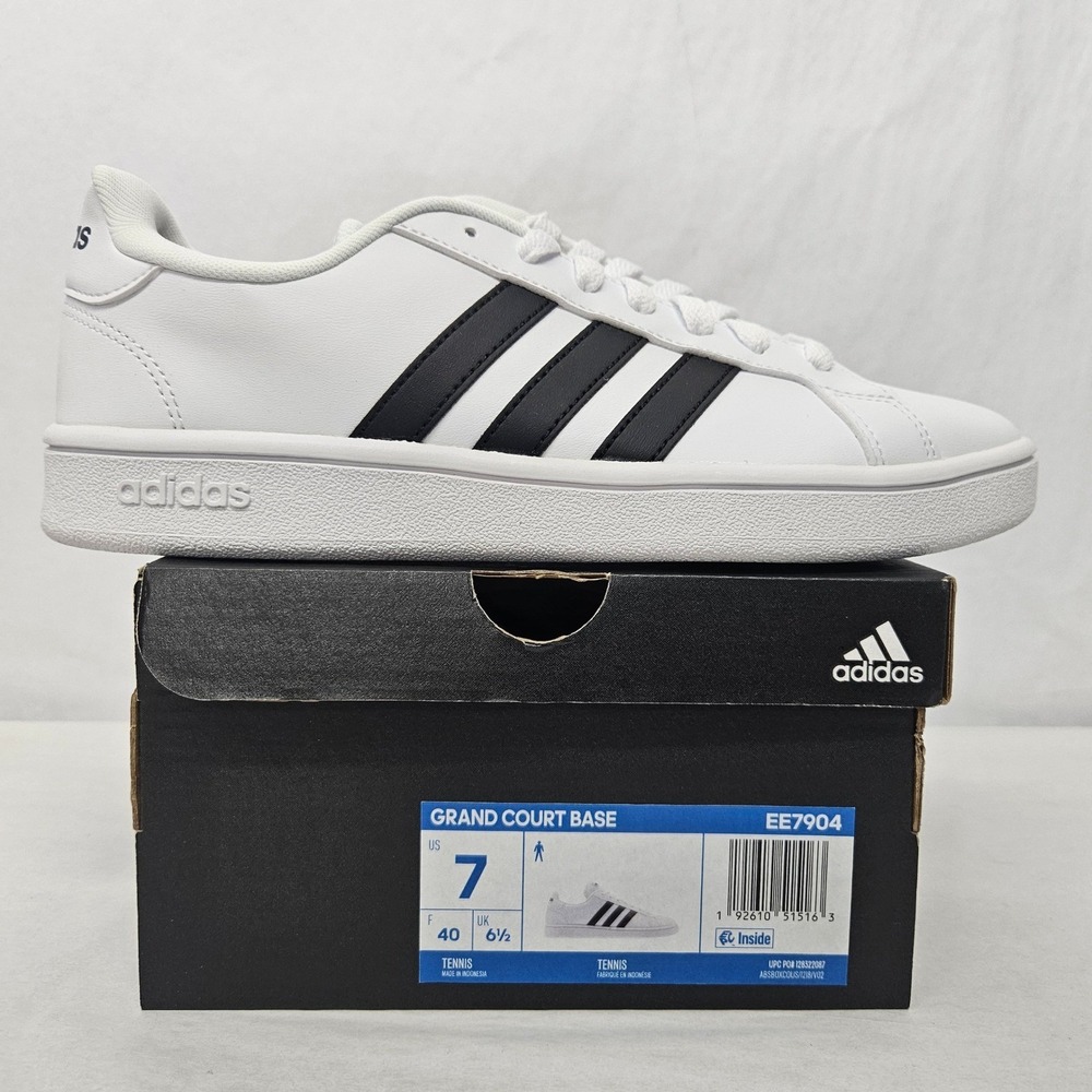 Adidas Grand Court Base Tennis Shoes EE7904 White Black Men's Size 7